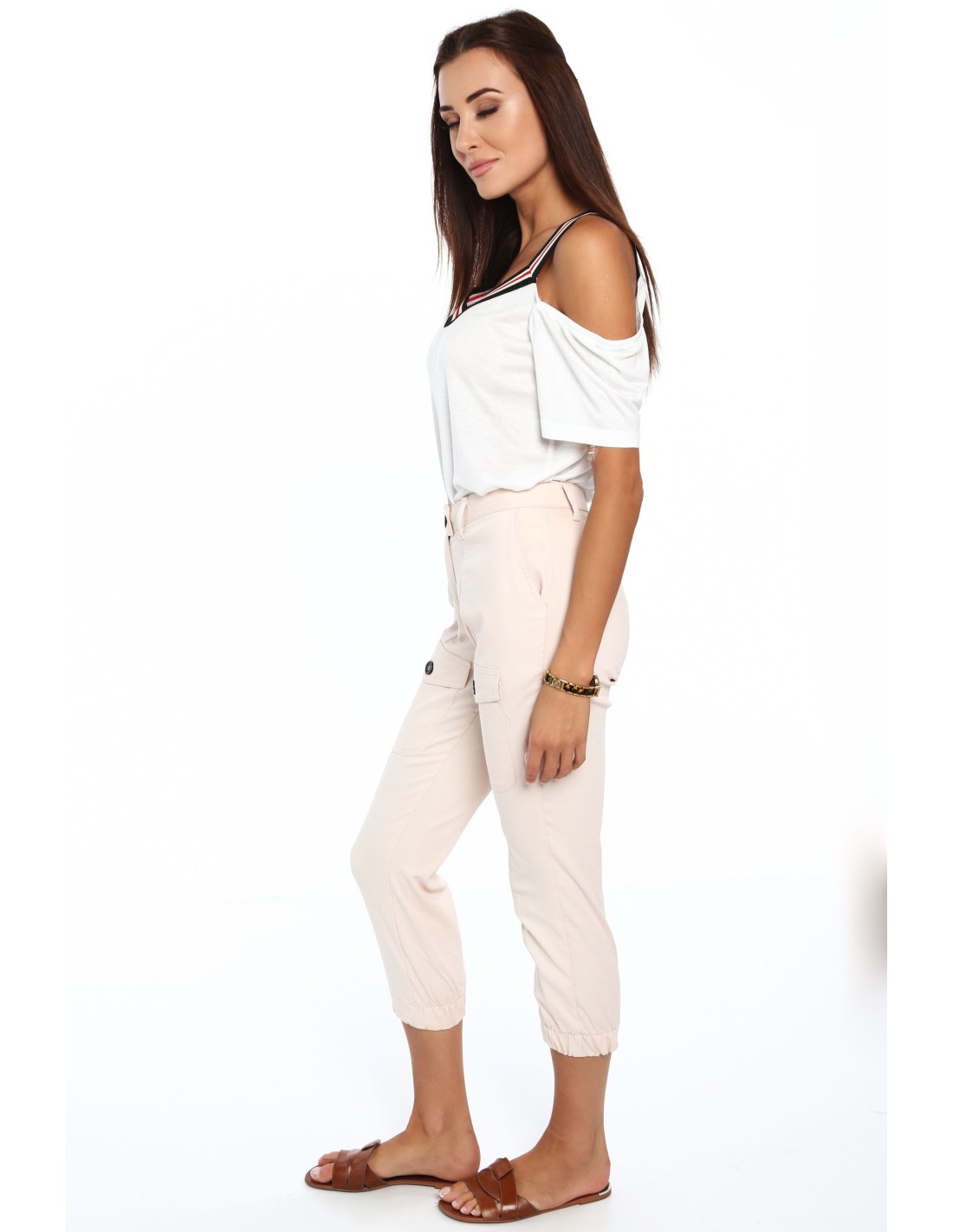 Pantaloni pudrați pentru damă MP44692 - Magazin online - Boutique